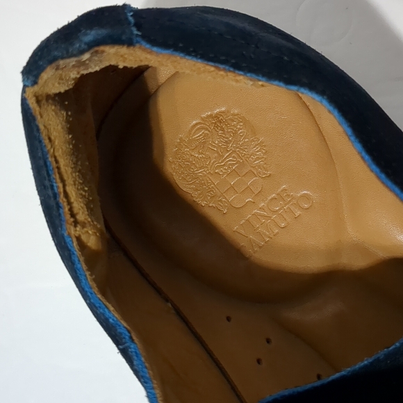 Vince Camuto dark Blue Leather laces shoes Sneakers men size 9.5 - Picture 7 of 9